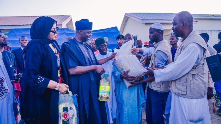 BORNO STATE: PROF. YILWATDA FLAGS OFF HARVEST OF RENEWED HOPE AGRIC EMPOWERMENT PROJECT FOR IDPS IN JERE; DISTRIBUTES FOOD ITEMS TO IDPS IN KONDUGA AND AL-MADINATU CAMPS