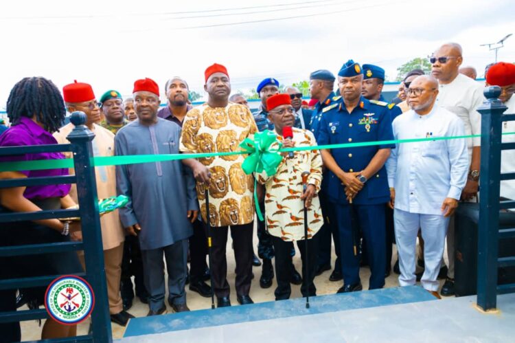 DEFENCE MINISTER COMMENDS GOV. OTTI OF ABIA STATE OVER NAF ADMINISTRATIVE COMPLEX
